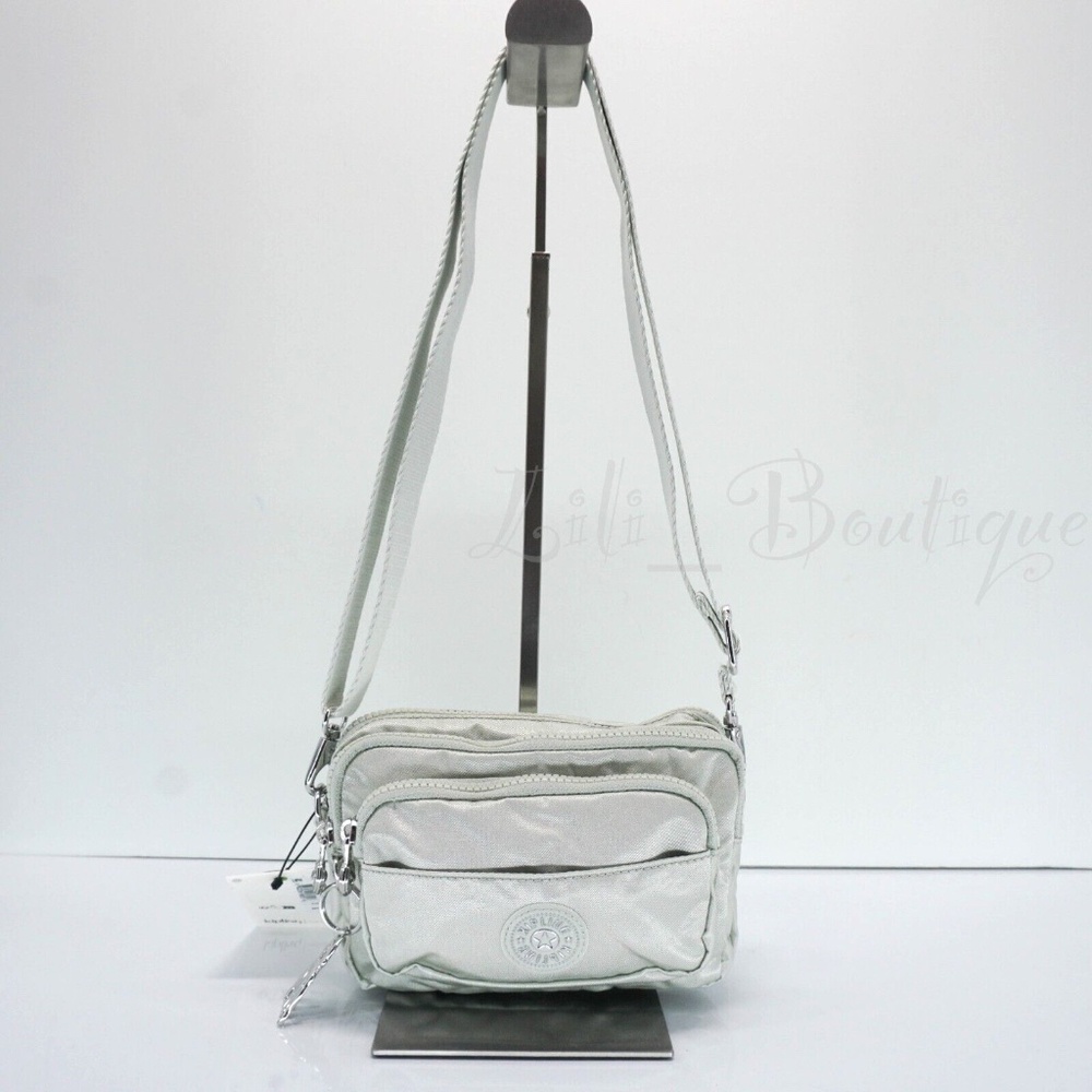 Kipling MERRYL 2-In-1 Convertible Crossbody Waist Bag KI9430 Dynamic Silver $69